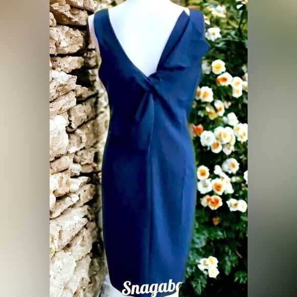 TRINA TURK NWT CLEMENTE BACK TWIST SLEEVELESS DRESS INDIGO BLUE SIZE 12 - Picture 3 of 9